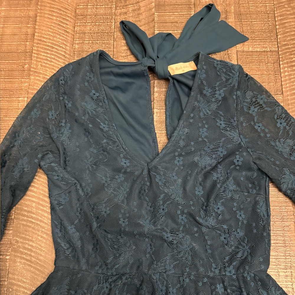 Altar'd State Deep Teal Lace Toe Back Dress size M